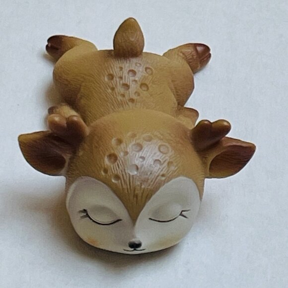Figurines Decor Miniature Animal Ornaments Toy Sleeping Fawn - Picture 1 of 7